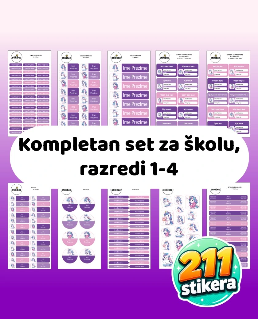 Komplet set za školu razredi 1-4