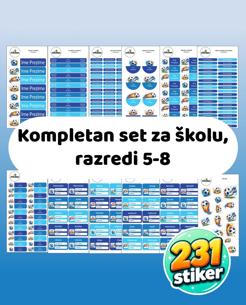 Komplet set za školu razredi 5-8